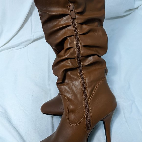 Knee High Heeled Stiletto Zip-up Boots - Picture 7 of 10